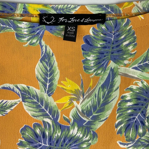 For Love & Lemons Yellow Tropical Leaf Mini Skirt - Picture 6 of 8